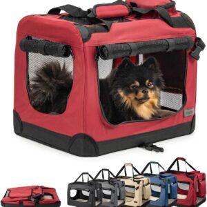 Caisse transport pliable lionto pour chien & chat 50x34x36 cm