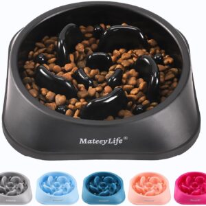 MateeyLife Gamelle Anti Glouton Chien 20 cm Noir