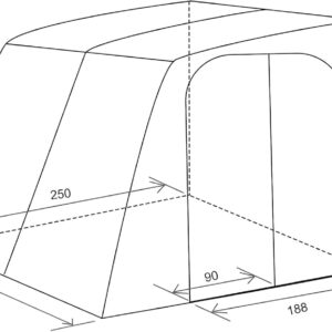 Auvent Weekender 260 cm – Fibre de verre pour camping-car