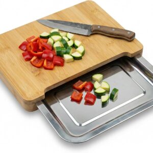 naturlik Planche à découper camping magnétique avec bac inox 29x21cm