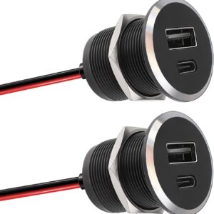 Prise USB 12V aluminium double port 24W pour camping-car