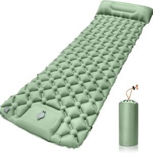 Matelas Camping Auto-Gonflable 195x60cm Vert - PQETBV
