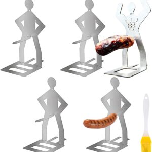 Lot 4 supports à saucisses acier inoxydable - Barbecue créatif
