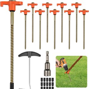 12 Piquets à visser 20,5 cm pour tente - FICOFISE