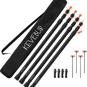 Lot de 4 mâts télescopiques alu pour tente/auvent 90-230cm