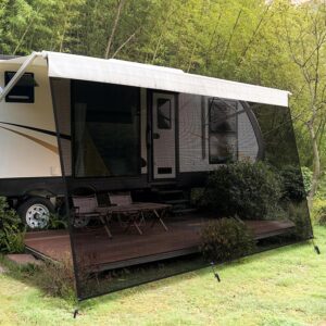 JAOGAUS Pare-Soleil Camping-Car 2,4x3m Noir UV50+