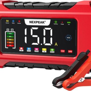 NEXPEAK Chargeur 12V/24V Intelligent 15A/8A