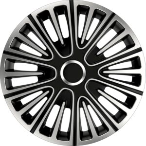 Enjoliveurs 14" Silver & Black XL COVER - Anti-chocs