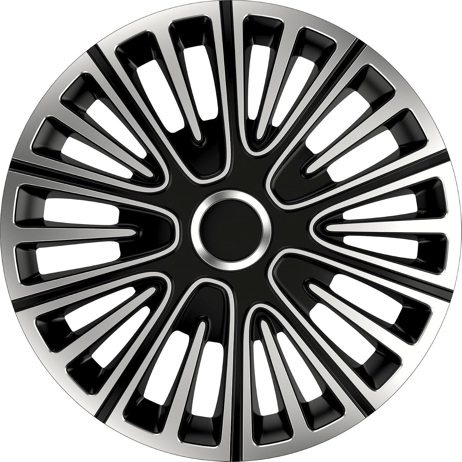 Enjoliveurs 14" Silver & Black XL COVER - Anti-chocs