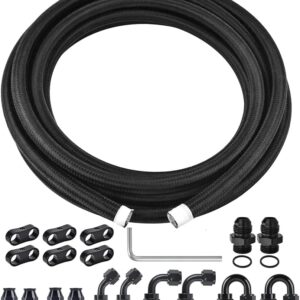 Kit tuyau carburant 6AN PTFE nylon tressé 6m noir EVIL ENERGY