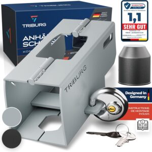 Serrure antivol TRIBURG pour remorque - Livrée avec bouchon
