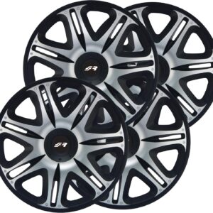Lot de 4 enjoliveurs NASCAR Simoni Racing 15" Noir & Argent