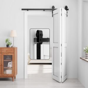 Kit porte coulissante 2 volets WINSOON 100 cm