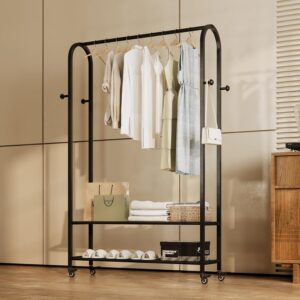 Portant vêtement mobile 110 cm acier noir BUZUEY