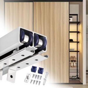 Kit porte coulissante dressing 3.35m - Rails aluminium haut de gamme