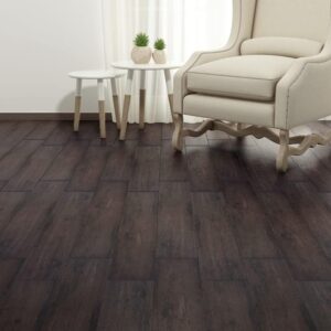 Lames sol PVC marron foncé autocollantes 2,51 m²