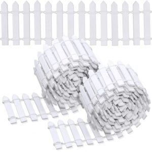 Clôture bois miniature blanche décorative 2 pièces