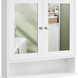 Armoire miroir salle de bain VASAGLE 65x75 cm blanc