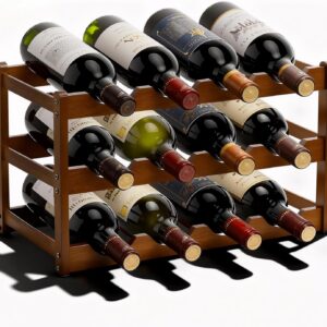 Fentar Range-Bouteilles Vin 3 niveaux, Bambou