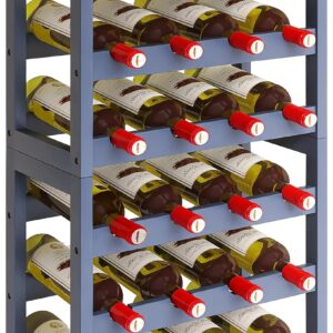 STELLSTAR Étagère à vin 2 en 1 - 24 bouteilles, gris
