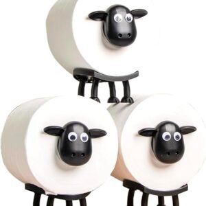 Lot 3 Porte-Papier Toilette Mouton Décoratif - Bioplastique