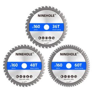 Set 3 lames scie circulaire 160mm Ninehole – Bois & Stratifié