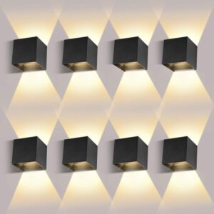Applique murale LED 12W IP65 noir - Ledmo 8 pack