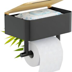 Porte papier toilette mural 2-en-1 | Hovea Noir & Bambou
