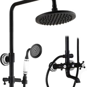 Colonne douche rétro laiton noir antique encastrable