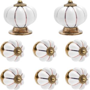 8 Boutons Céramique Citrouille Blanc - TNSLAND