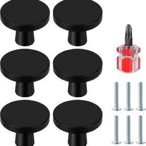 Boutons armoire noir 6 pièces - Ainiv avec tournevis