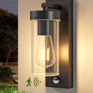 EDISHINE Applique Murale Extérieure Capteur, Noir IP44