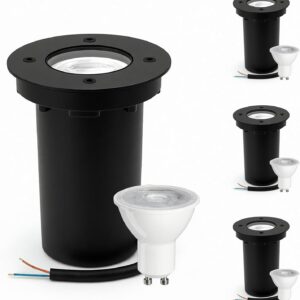 JNR 4 spots LED extérieurs 5W étanches IP67 blanc chaud