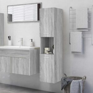 Armoire de bain Sonoma gris 30x30x130 cm - GeenYuu