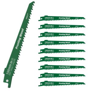 10 Lames Scie Sabre 150mm 6TPI pour Bois CRV - RRRST