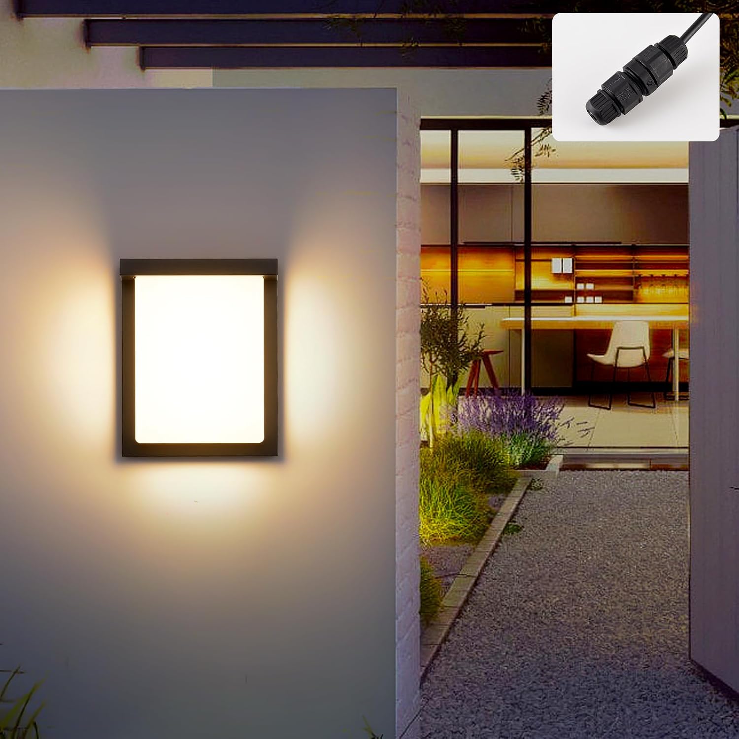 LED 24W Applique Murale IP65 Noir - KUKAK