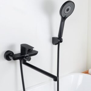 Robinet mitigeur baignoire noir SHANFO 30cm