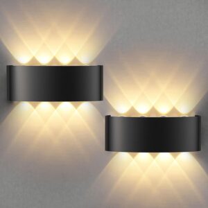 Applique LED 2 Pièces Lureshine 8W IP65 Noir