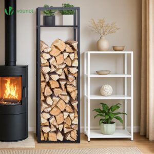 Range-bûches vertical vounot 170 cm noir