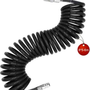 Tuyau air comprimé 6m 8x5mm spirale noir