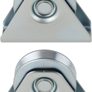 Lot 2 roulettes V 58 mm pour portails et poulies