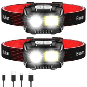 Blukar Lampe Frontale Rechargeable 2000LM [Lot de 2]