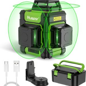 Huepar Niveau Laser Vert 3×360° Auto-nivelant