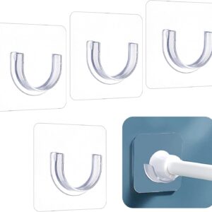 Molain 4 supports tringle douche adhésifs transparent