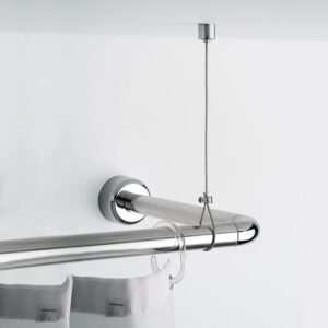 Gedy Porte-rideau chromé réglable 150 cm - 2 ans garantie