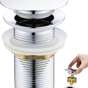 Bonde pop-up pour lavabo sans trop-plein, chromée