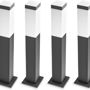 Lot 4 bornes lumineuses extérieures E14 anthracite 50 cm