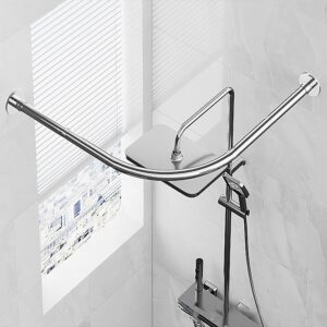 Tringle de douche L INOX extensible sans perçage 70-95 cm