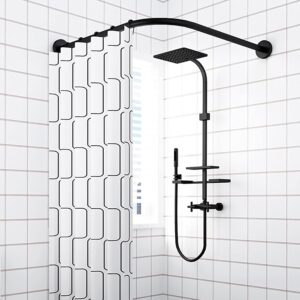 Barre de douche extensible L Angle 70-95 cm Noir