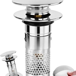 Bouchon lavabo anti-cheveux 3-en-1 Acual 32-40mm
